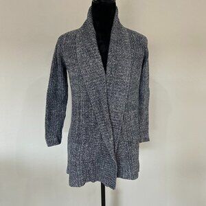 Barefoot Dreams CozyChic Lite Heathered Indigo Blue Cardigan w/Pockets Sz XS NWT
